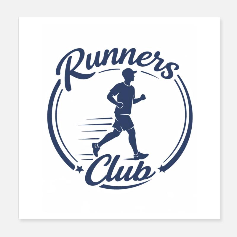 Logo de course du club de coureurs Poster 20 x 20 cm