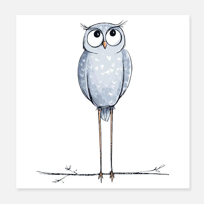 süße Eule Poster 20x20 cm