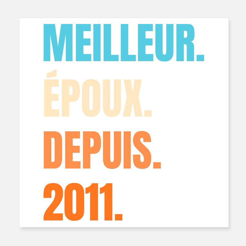 Bester Ehemann seit 2011 Geschenk-Ehemann Poster 20x20 cm