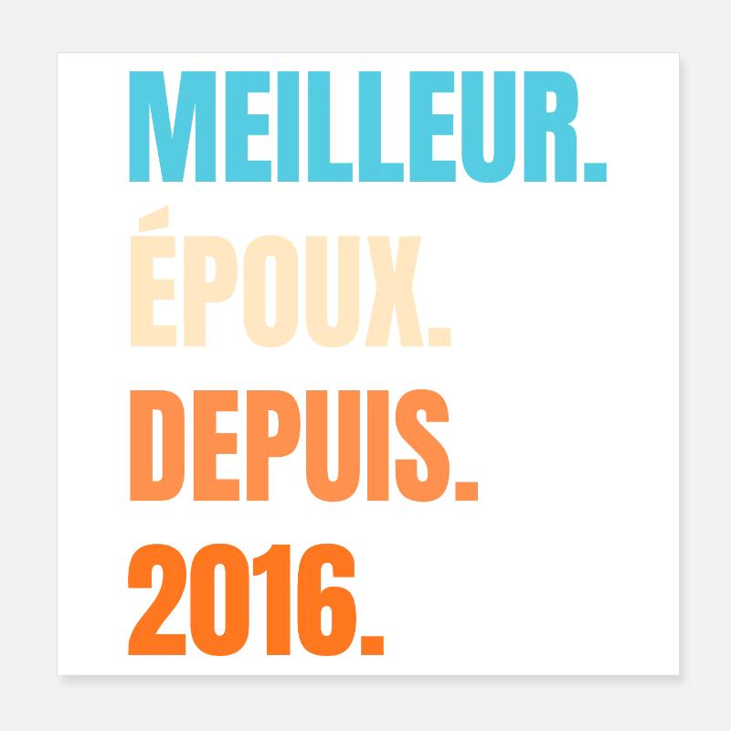 Bester Ehemann seit 2016 Geschenk-Ehemann Poster 20x20 cm