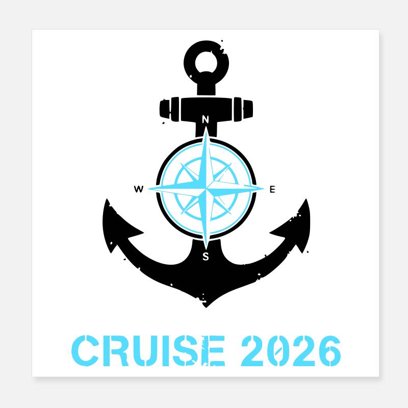 Logo de la croisière Anchor Compass 2026 Poster 20 x 20 cm