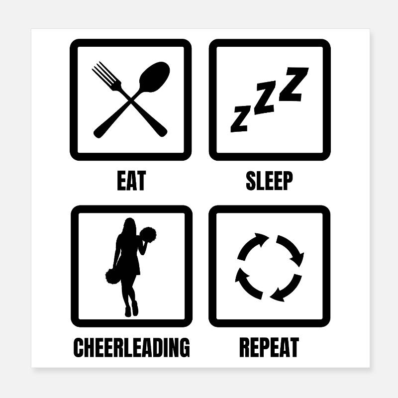 Cheerleading Routine Poster 8" x 8" (20x20 cm)