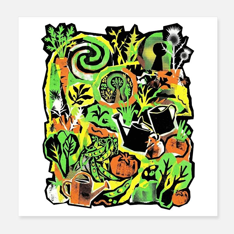 Jardinier en permaculture Poster 20 x 20 cm