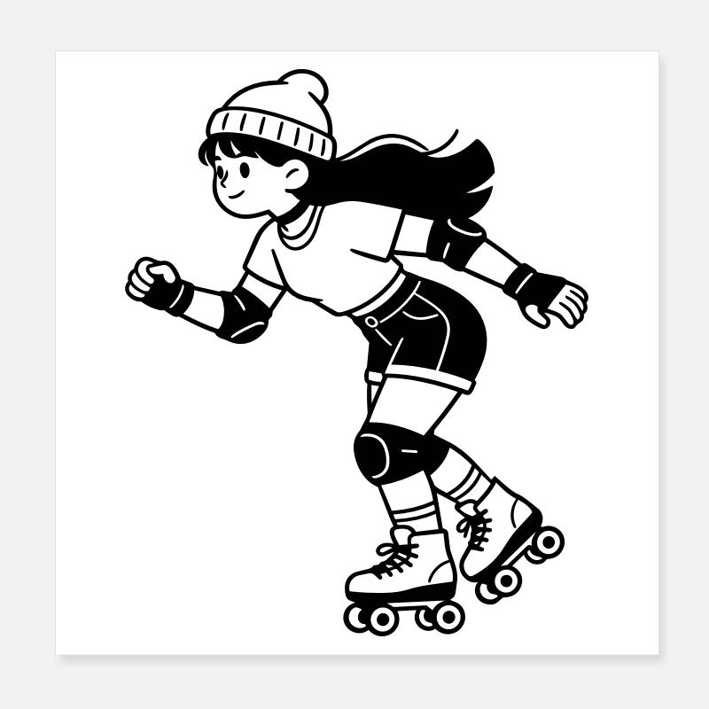 Patins à roulettes Poster 20 x 20 cm