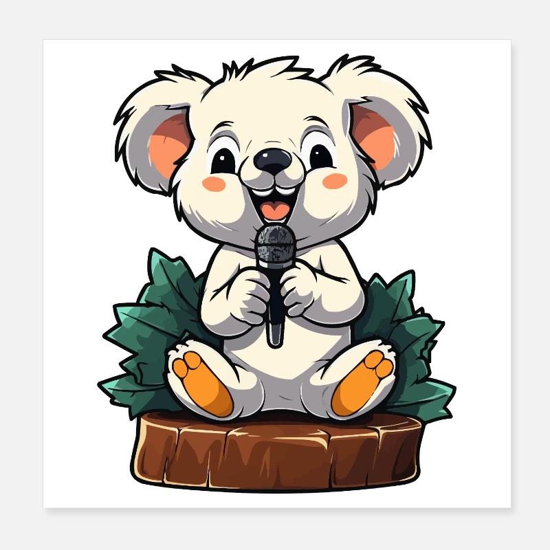Petit karaoké Koala sur scène Poster 20 x 20 cm