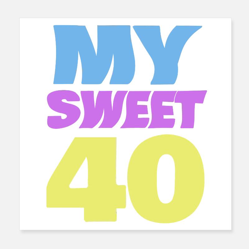 40er Farbexplosion Logo Poster 20x20 cm