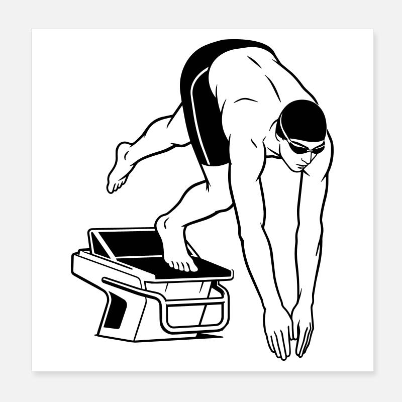 swim Poster 8" x 8" (20x20 cm)