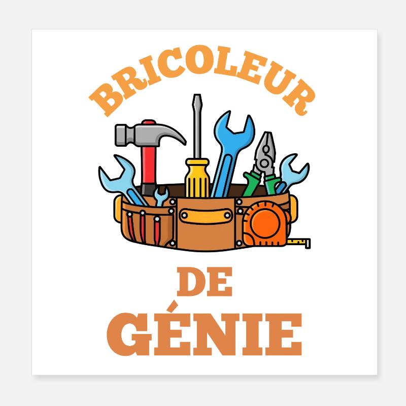 Bricoleur de Génie – Outils colorés Poster 20 x 20 cm