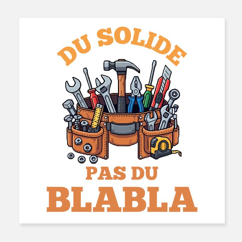 Outils Solides Pas de Bla Bla Poster 20 x 20 cm