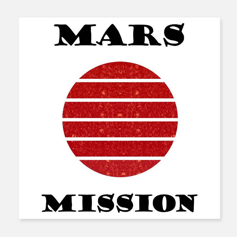 Red Striped Solar Circle Mars Poster 8" x 8" (20x20 cm)