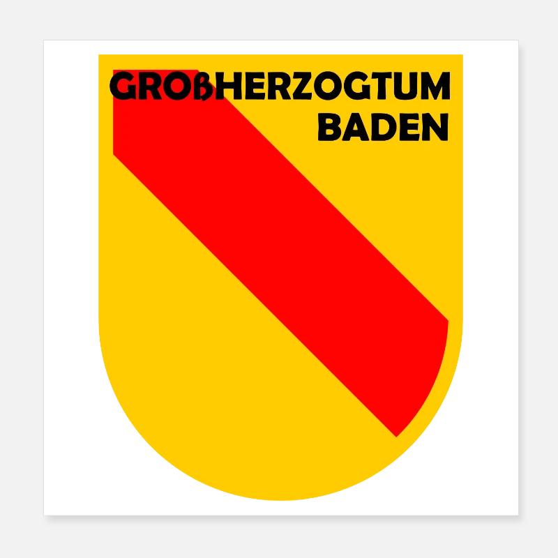 Heraldik Schild Baden Emblem Poster 20x20 cm