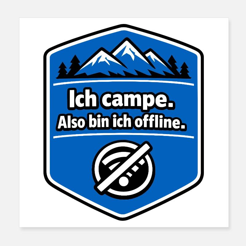 Camping - ich bin offline Poster 20x20 cm