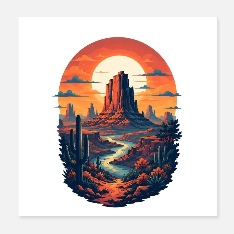 Canyon at sunset Poster 8" x 8" (20x20 cm)