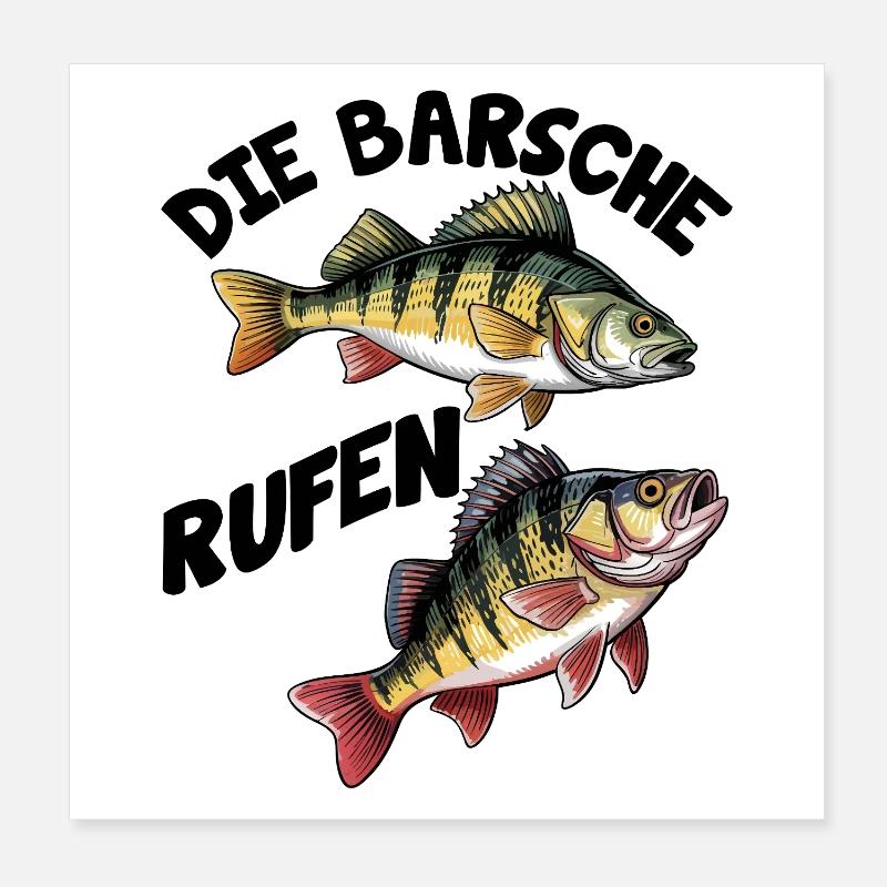 Barsch Angeln Poster 20x20 cm