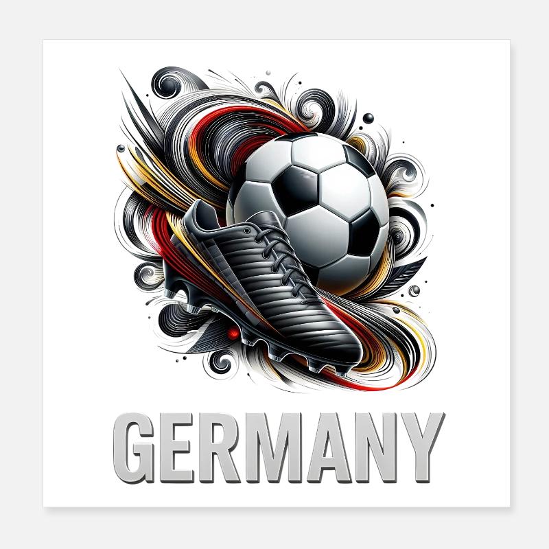 Germany Football Dynamics Poster 8" x 8" (20x20 cm)
