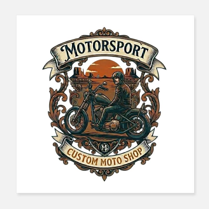 biker Poster 8" x 8" (20x20 cm)