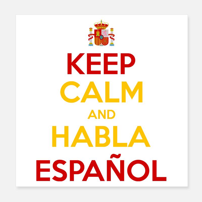 Keep Calm and Habla Español Poster 20 x 20 cm