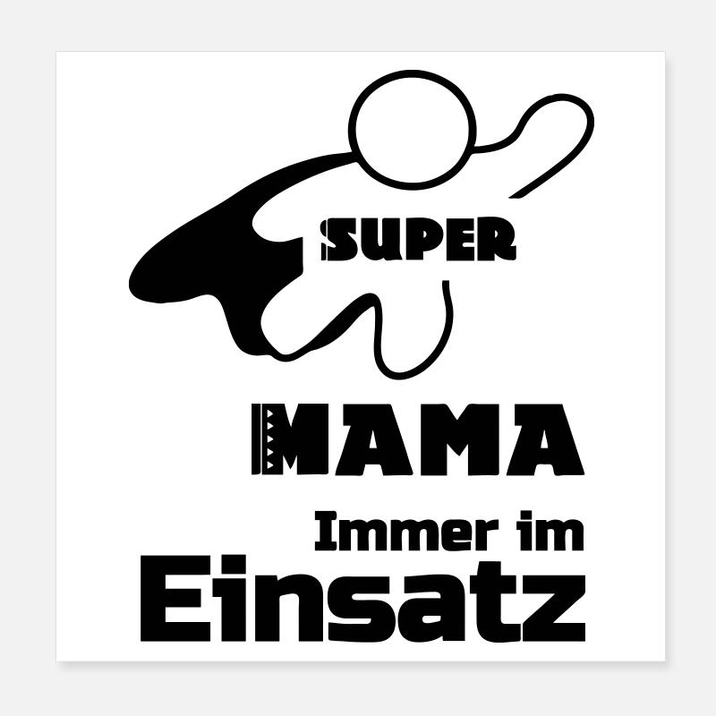 Super Mama Mutter Muttertag Familie Geschenk Poster 20x20 cm