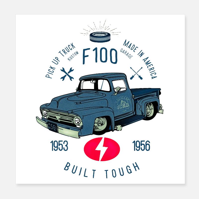 F100 Built Tough Poster 8" x 8" (20x20 cm)