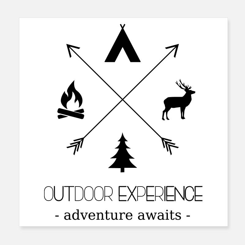 Outdoor Experience Adventure Awaits Poster 8" x 8" (20x20 cm)