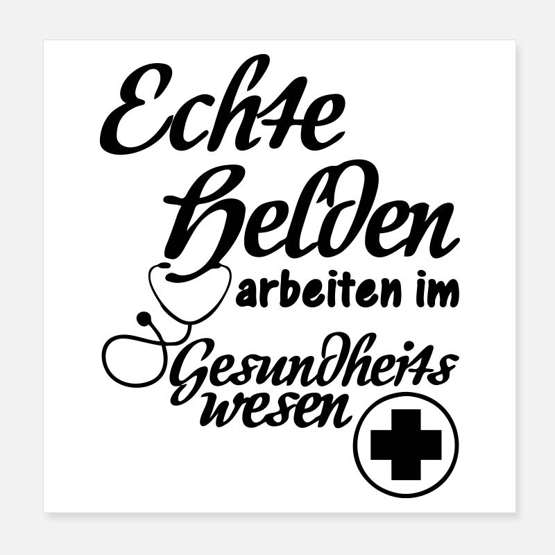 Gesundheitswesen Helden Medizin, Geschenk Poster 20x20 cm