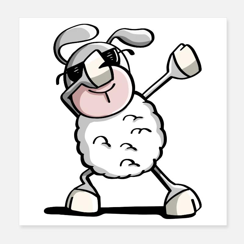 Funny Dab Dance Schaf - Dabbing Schafe - Schäfchen Poster 20x20 cm