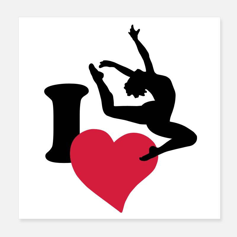 I love dancing - Ich liebe tanzen Poster 20x20 cm