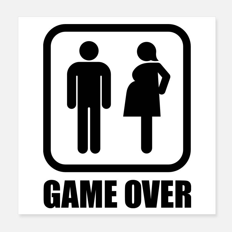 Game over - pregnant Poster 8" x 8" (20x20 cm)