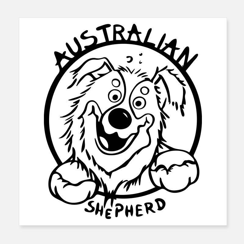 Lustiger Australian Shepherd Poster 20x20 cm