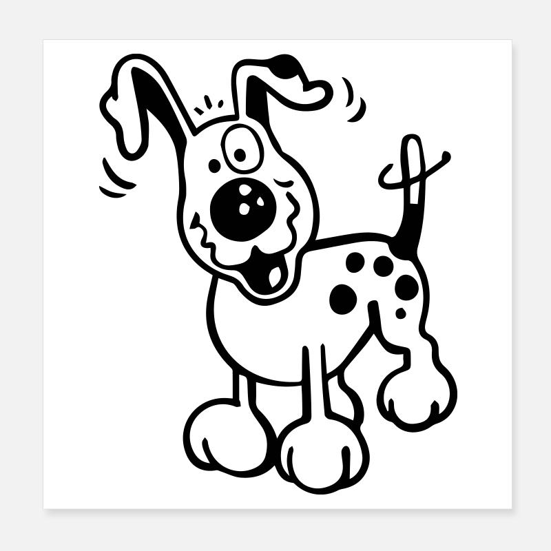 Fröhlicher Hund Poster 20x20 cm