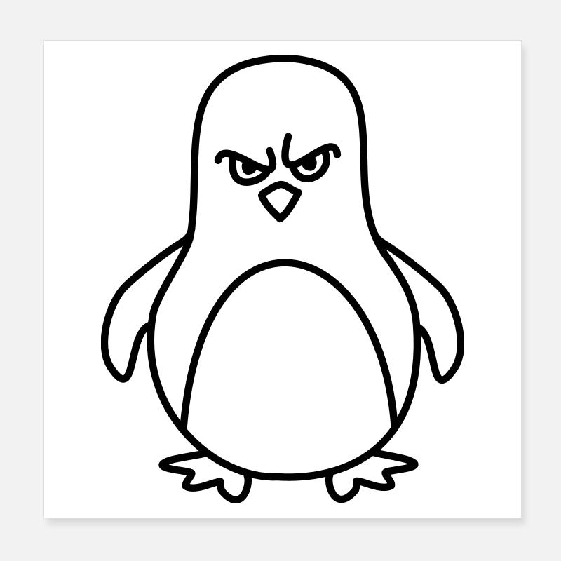 lustiger pinguin Poster 20x20 cm