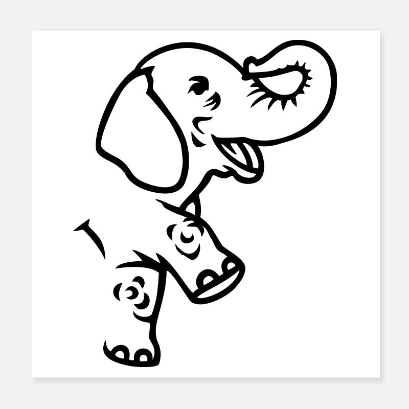 Eléphant, Afrique Poster 20 x 20 cm