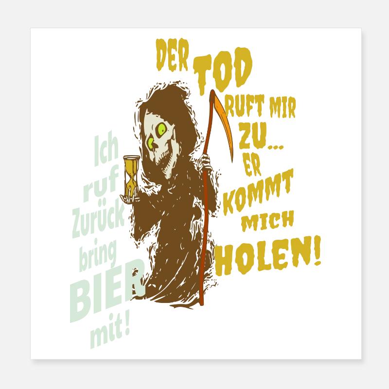 Funny grim reaper Poster 8" x 8" (20x20 cm)