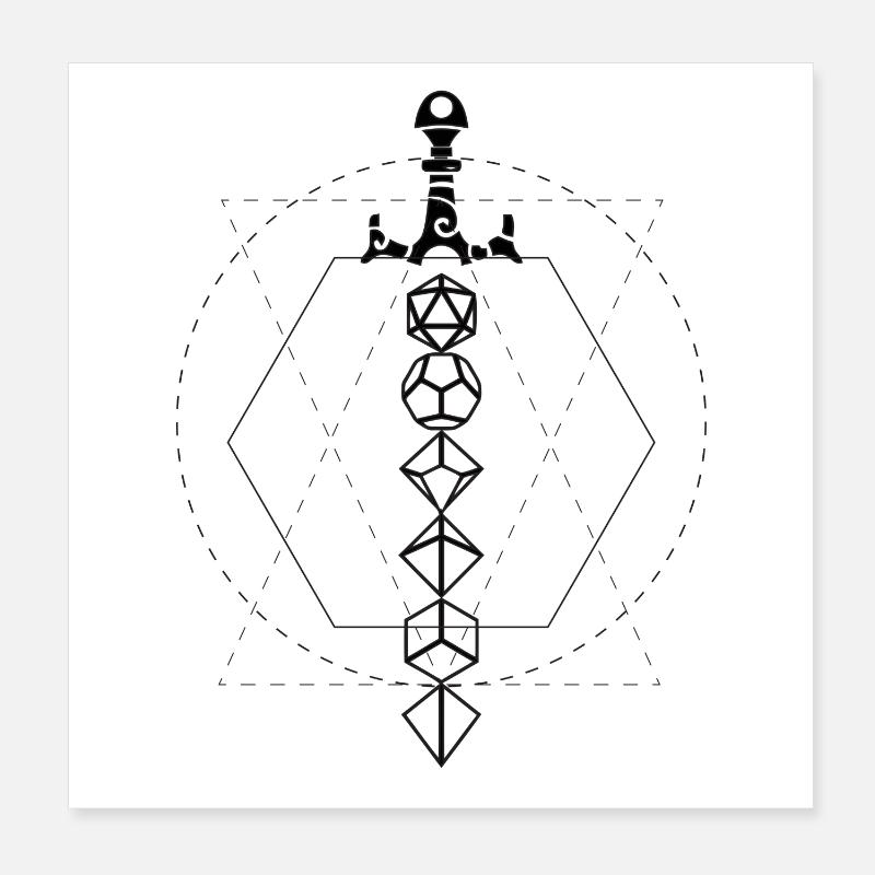 Épée de dés de donjon Poster 20 x 20 cm