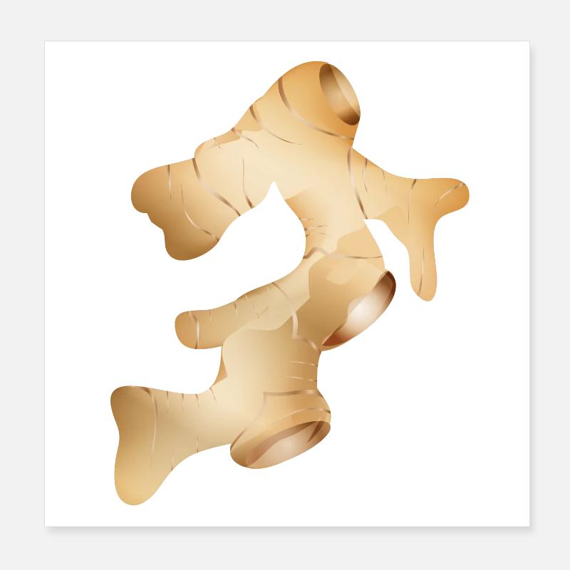 beau tubercule de gingembre frais brillant Poster 20 x 20 cm