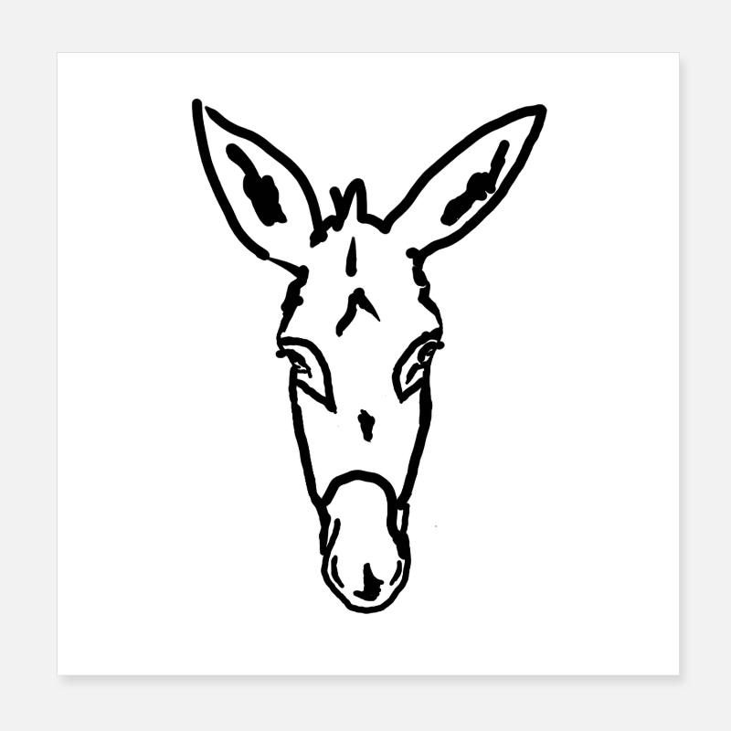 Esel Âne Donkey Poster 20x20 cm