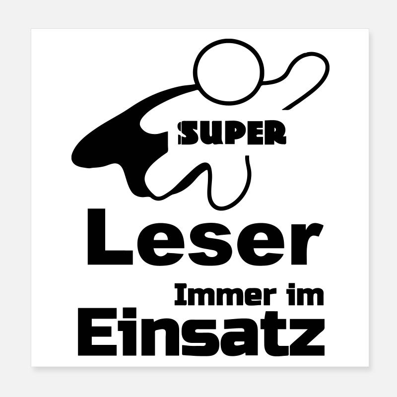 Super Leser Geschenk Poster 20x20 cm