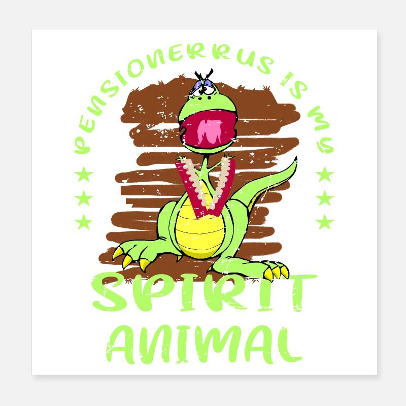Rentner Dinosaurus Poster 20x20 cm