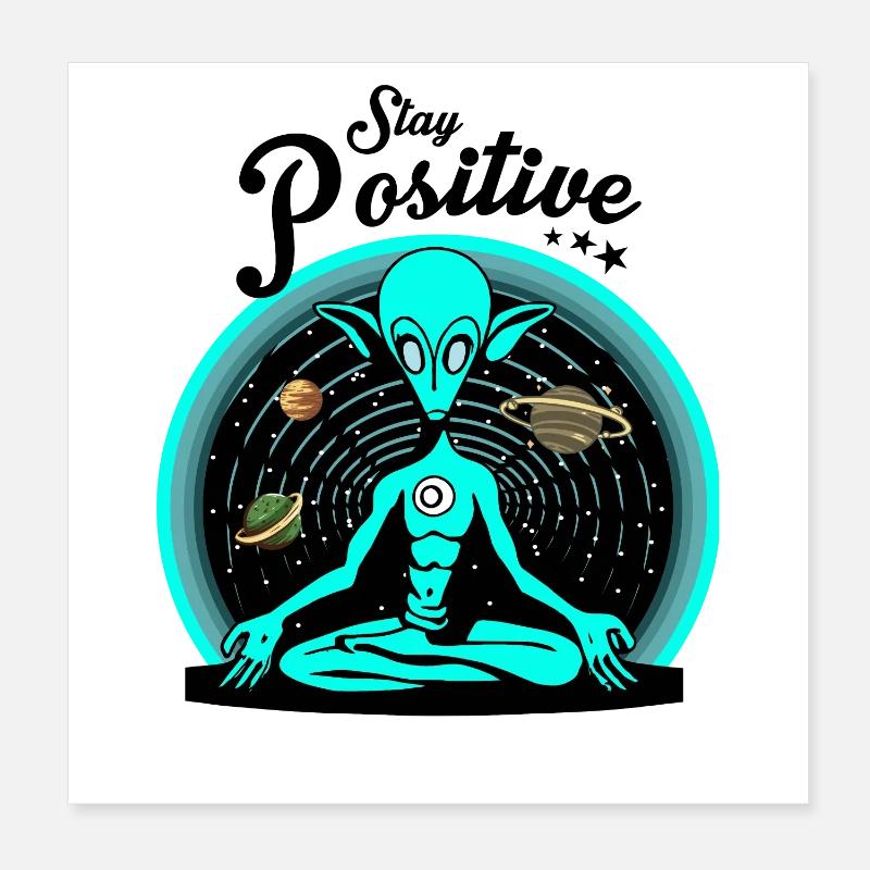 Restez positif Poster 20 x 20 cm