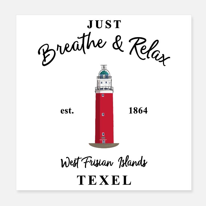 LighthouseTexel, Île de Frise occidentale Pays-Bas Poster 20 x 20 cm