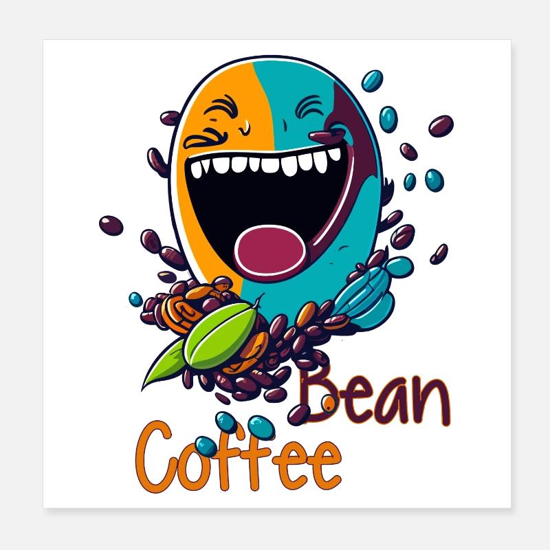 Lachende Kaffeebohne Poster 20x20 cm