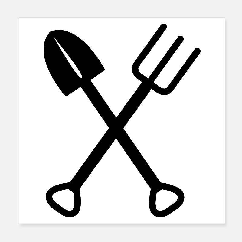 Spade Rake Rake Symbol Garden Symbol Tools Poster 8" x 8" (20x20 cm)