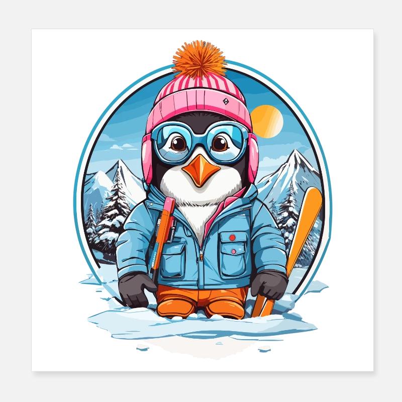 Pingouin mignon Poster 20 x 20 cm