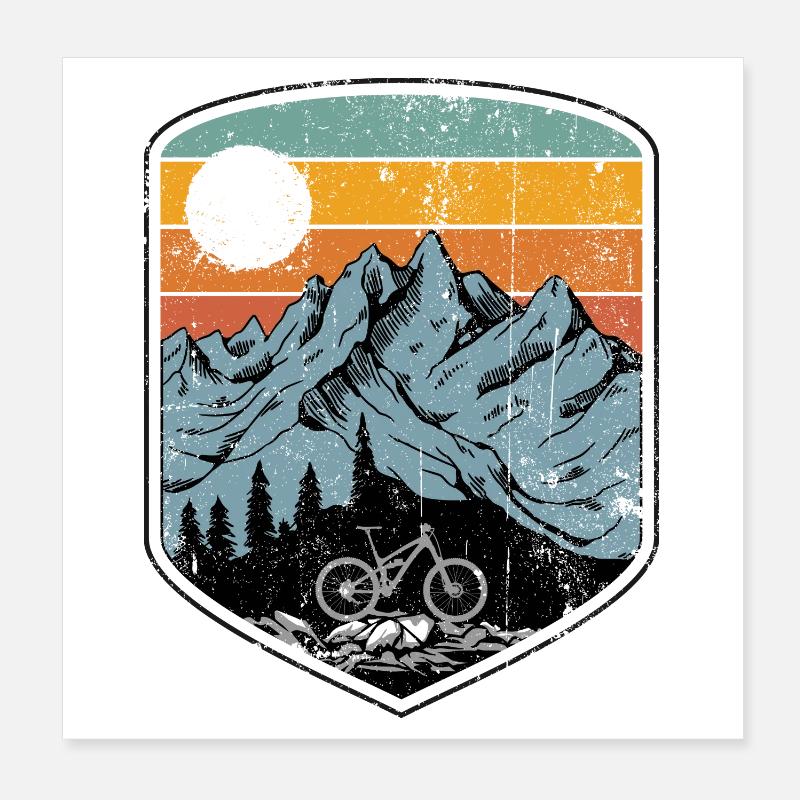Patch de VTT au coucher du soleil Poster 20 x 20 cm