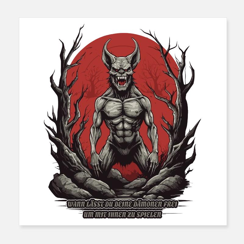 Höllen Dämon Poster 20x20 cm