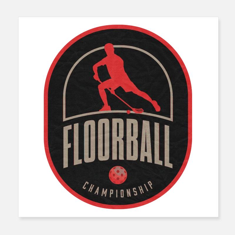 Floorball Meisterschaft Patch Poster 20x20 cm