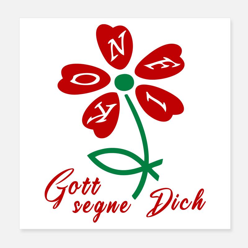 Gott segne dich, Konfirmation Poster 20x20 cm