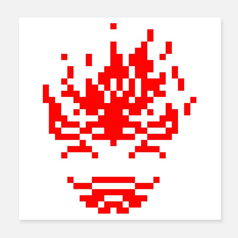 Oni pixel 8 bits Poster 20 x 20 cm