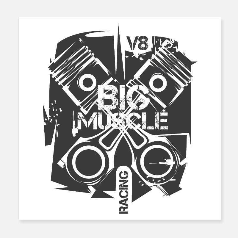 v8 pattern abstract car musclecars piston engine Poster 8" x 8" (20x20 cm)