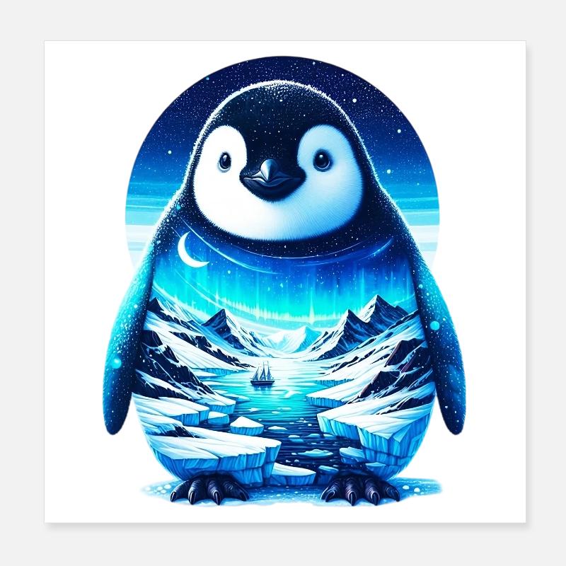 Pinguin Poster 20x20 cm